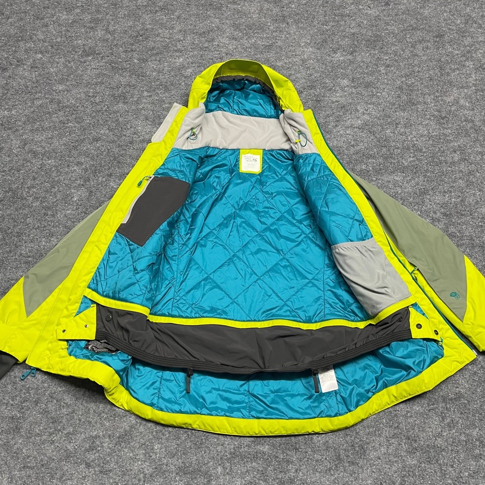 Mountain Hardwear Jacket Womens Medium Neon Yellow Polara Insulated RECCO Ski - Picture 4 of 16